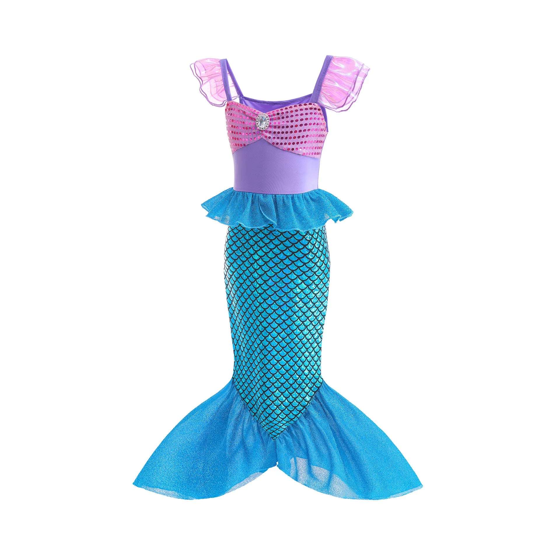 Mermaid Birthday Party Dress for Girls – Summer Mermaid Costume