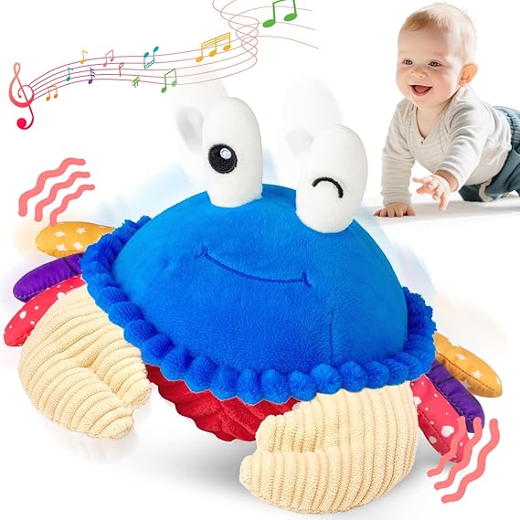 Musical Crawling Crab Plush – Dancing & Talking Toy for Babies 12–18 Months - Urbizia