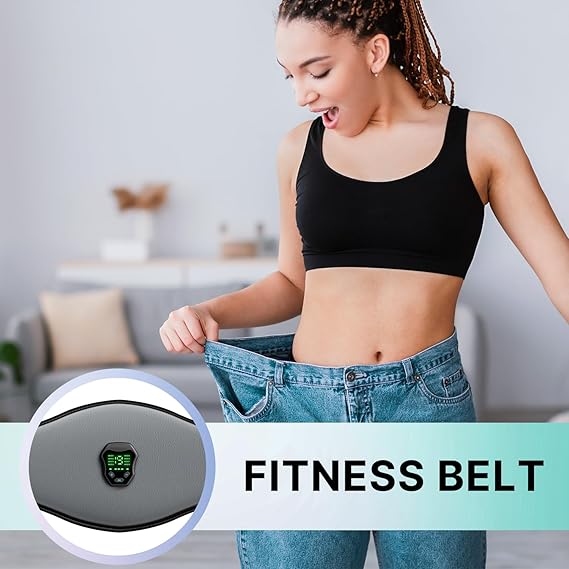 NEWPINE Fitness Belt – Powered Muscle Stimulator for Home Workout (Grey) - Urbizia