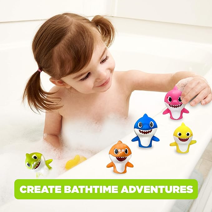Nickelodeon Baby Shark 5-Piece Finger Puppet Set – Bath & Play Toys - Urbizia