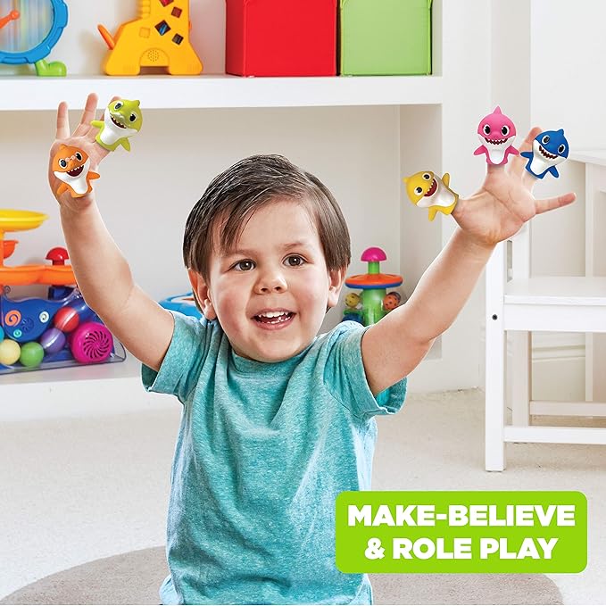 Nickelodeon Baby Shark 5-Piece Finger Puppet Set – Bath & Play Toys - Urbizia