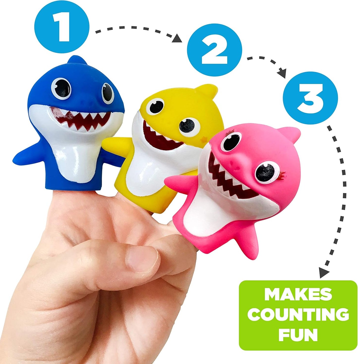 Nickelodeon Baby Shark 5-Piece Finger Puppet Set – Bath & Play Toys - Urbizia