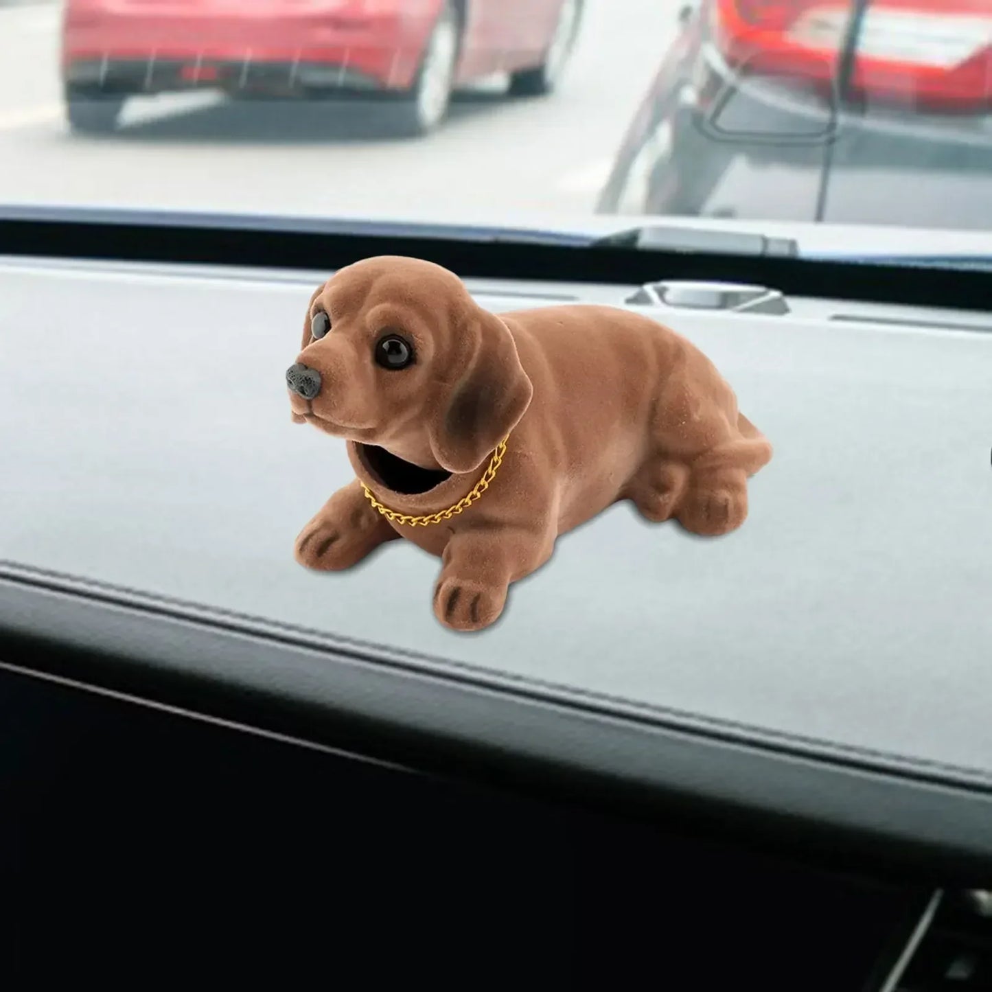 Nodding Dog Figurine – Cute Resin Car & Table Ornament - Urbizia