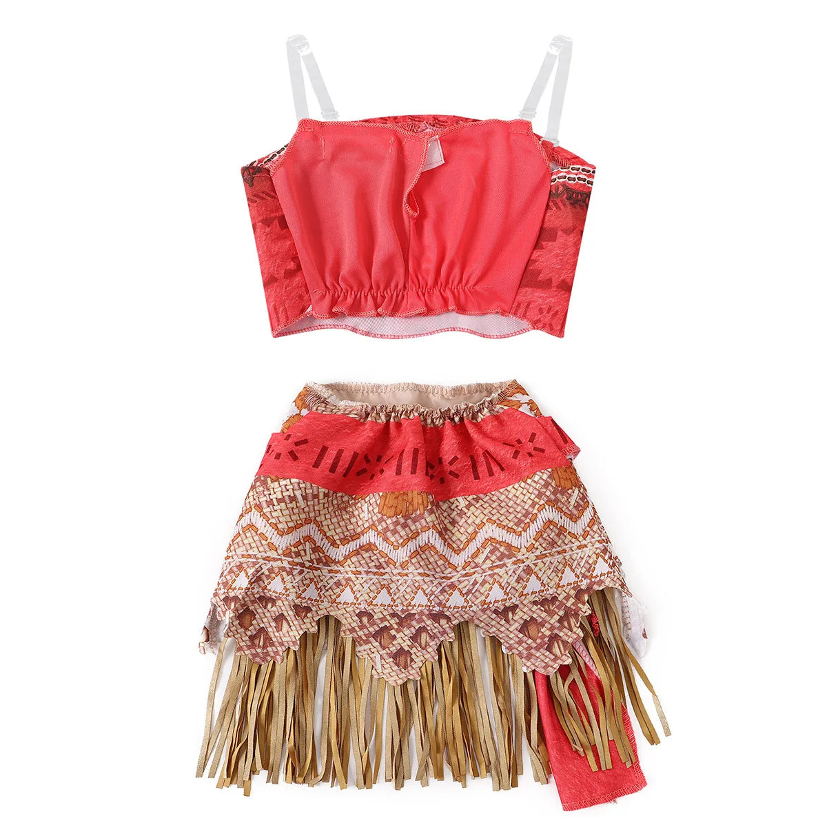 Ocean Adventure Moana Costume – Two Pieces Polynesian Style Vaiana Princess Dress Up for Girls Halloween