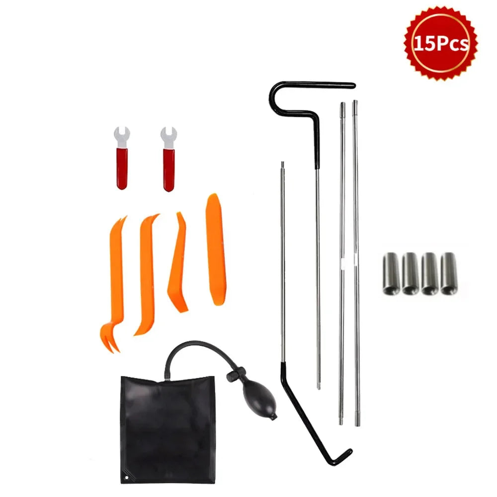 PWS Auto Tool Kit – Door Open Grabber Lockout Lock Pick Set with Air Wedge Bag Pump