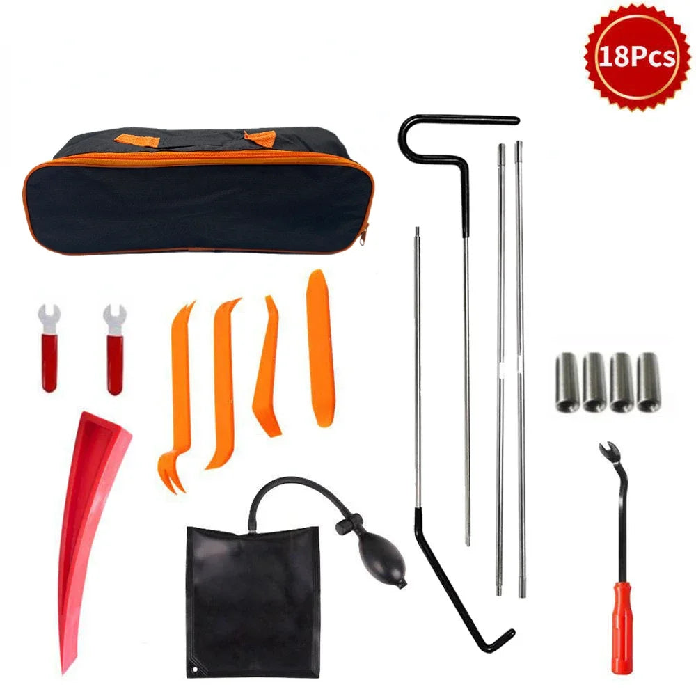 PWS Auto Tool Kit – Door Open Grabber Lockout Lock Pick Set with Air Wedge Bag Pump