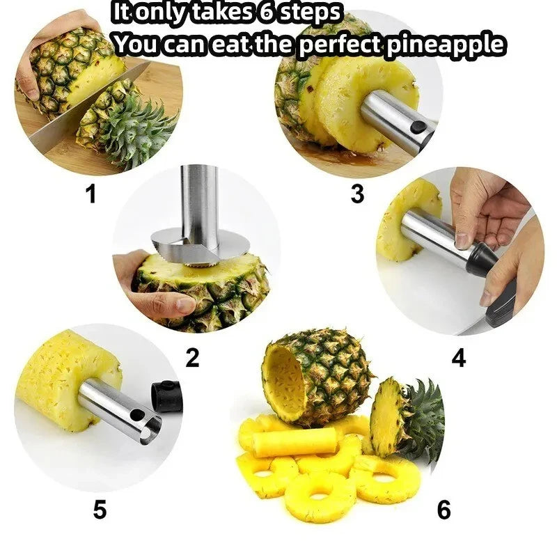Pineapple Slicer & Peeler – Stainless Steel Fruit Cutter Kitchen Tool