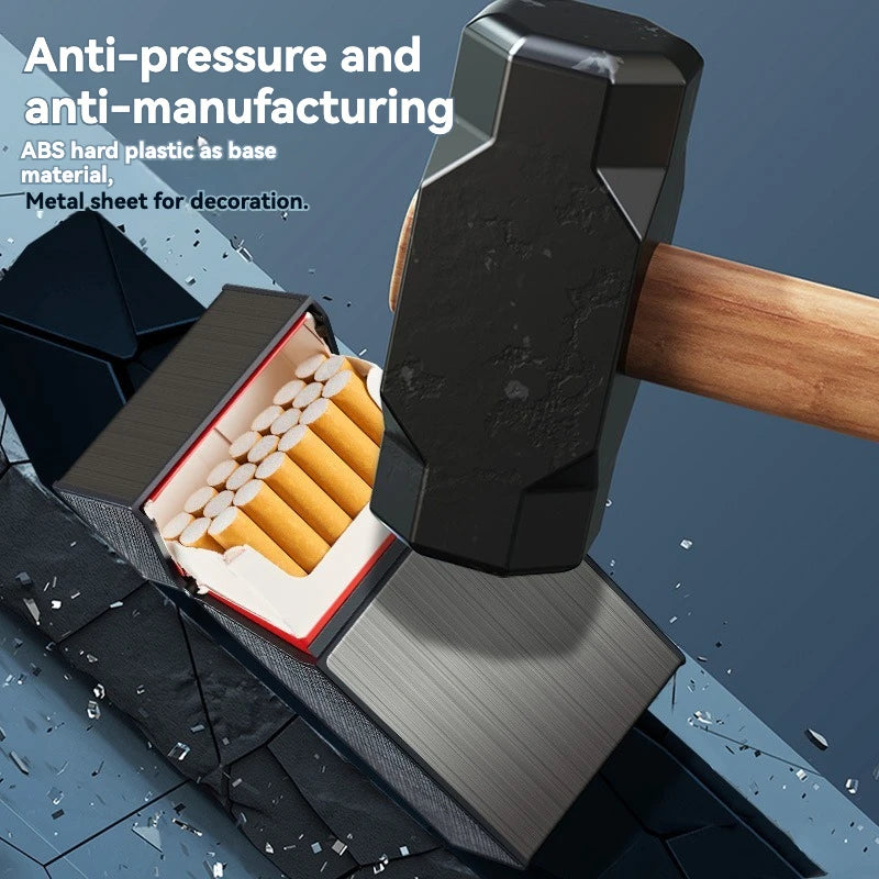Portable Metal Cigarette Case – 20pcs Capacity Tobacco Storage Box