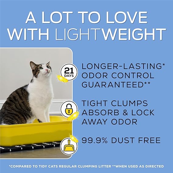 Purina Tidy Cats Lightweight Free & Clean Unscented Clumping Cat Litter – Multi-Cat, 99.9% Dust-Free, 17 lb Box - Urbizia