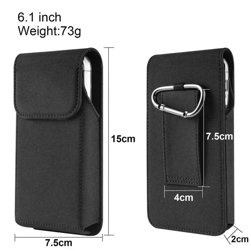 For Samsung S26 S25 S24 S23 S22Plus S26 Ultra S26 FE Smart phone Case Belt Clip Holster Nylon Cloth Bag Flip Cover Phone Pouch