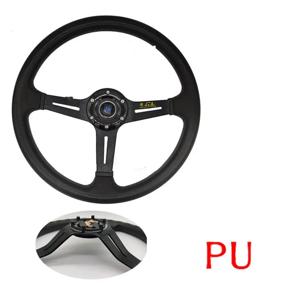Universal 14 Inch PU Auto Racing Steering Wheels Deep Corn Drifting Sport Steering Wheel
