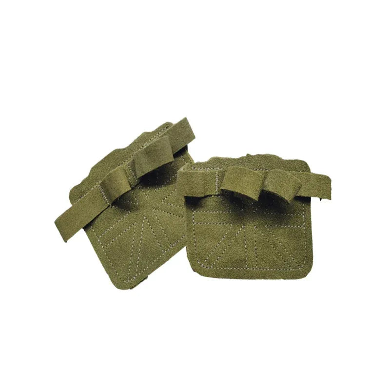 1 Pair Cowhide Bodybuilding Gym Gloves Four-finger Palm Protection Anti-slip Wear-resistant Fitness Sports Training Palm Guard - Urbizia