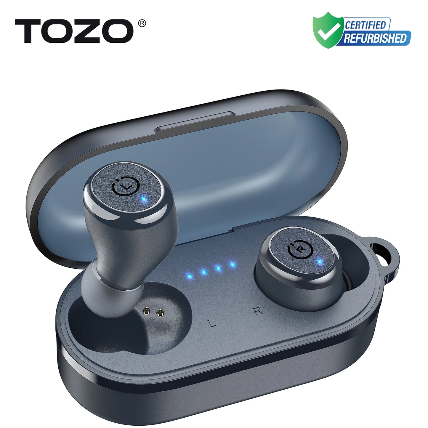Refurbished TOZO Ergonomic Headsets TWS Earbuds AI Via APP Wireless Touch Control IPX8 HiFi Sound Stereo for IOS Android PC