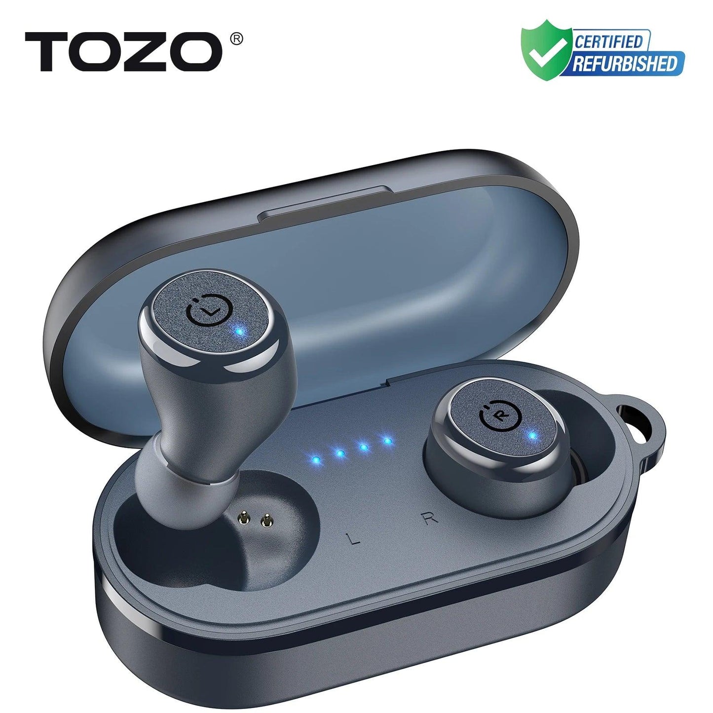 Refurbished TOZO Ergonomic Headsets TWS Earbuds AI Via APP Wireless Touch Control IPX8 HiFi Sound Stereo for IOS Android PC
