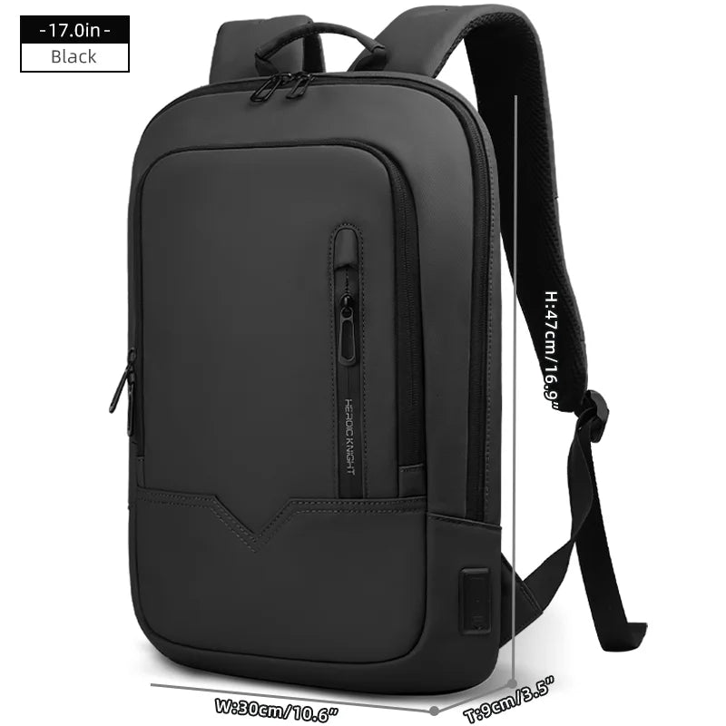 Heroic Knight Thin Male Work Backpack Multifunctional Fashion 15.6 In Laptop Backpack Casual Waterproof Business Travel Daypack