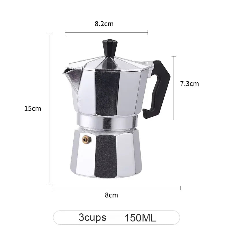 Octagonal Moka Coffee Kettle Latte Percolator Espresso Pot Home Office Travel Outdoor Camping Tableware Aluminum Coffee Tea Pot