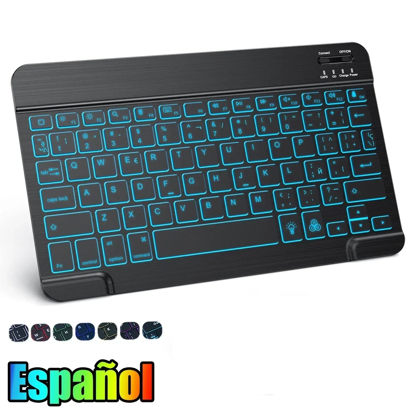 Hebrew/Russian/Spanish/Portuguese/Korean RGB Backlight Bluetooth Keyboard For IOS Android Windows iPad Samsung Tablet Laptop