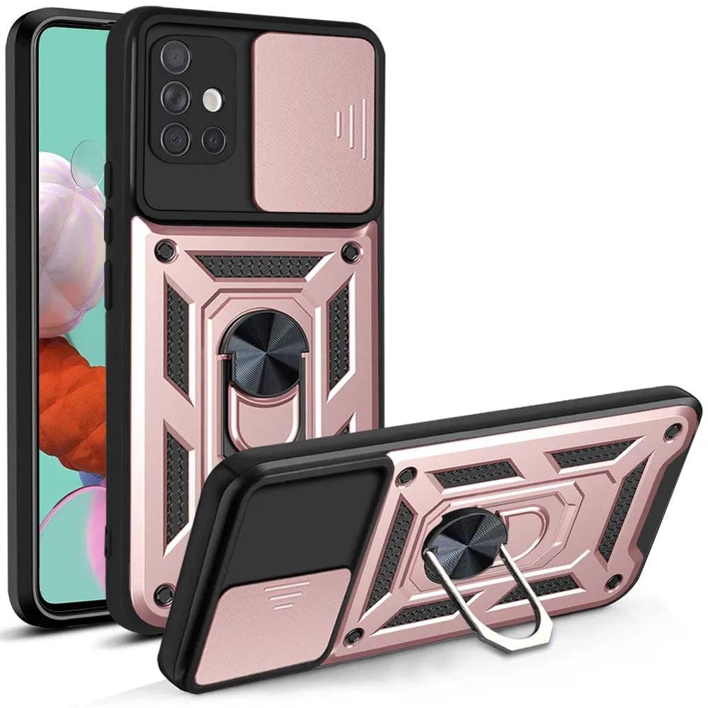 Case For Samsung Galaxy A71 A51 A73 A72 A53 A52 A33 A32 A34 A35 A23 A24 A25 Slide Camera Protector 360 Ring Armor PC Hard Cover
