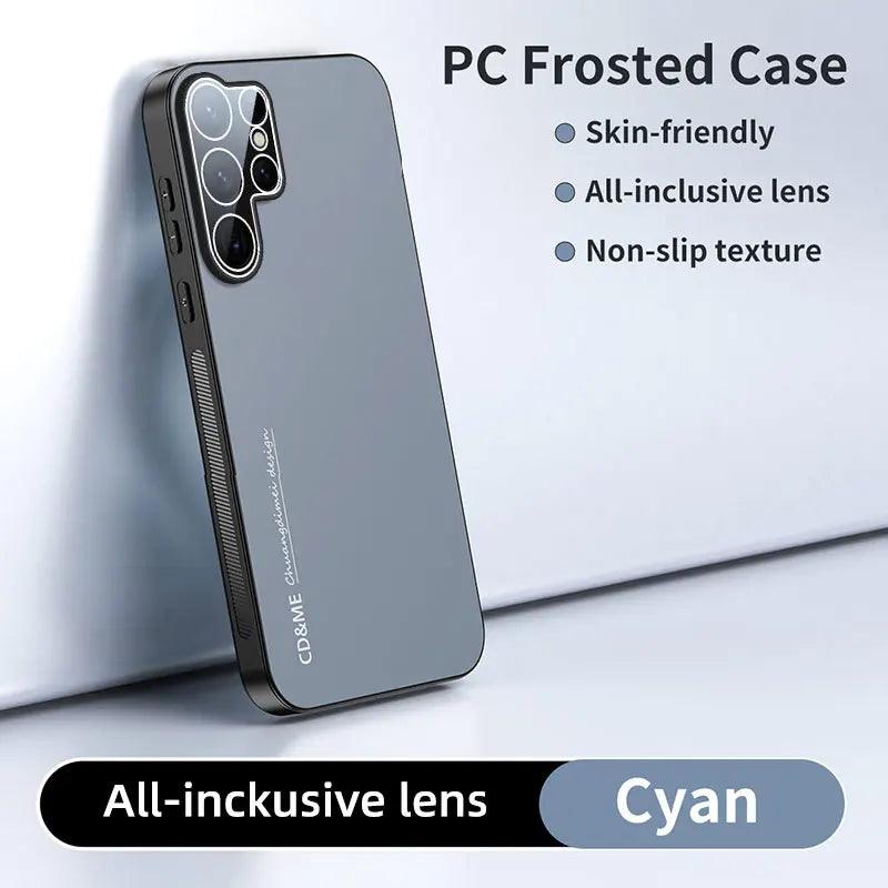 Luxury AG Matte Case For Samsung S25 S24 Ultra FE S25 Plus S24+ Magnetic PC Frosted 360 Bracket Stand Protective Cover