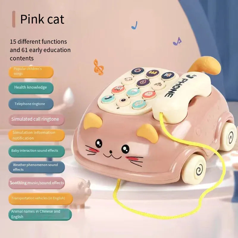 Baby Storyteller Electric Toy – Educational Phone Car with Light & Music - Urbizia
