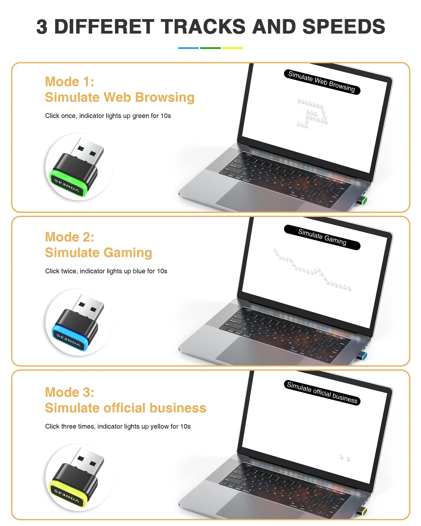 USB Mouse Jiggler Undetectable Auto Mouse Mover for PC & Laptop