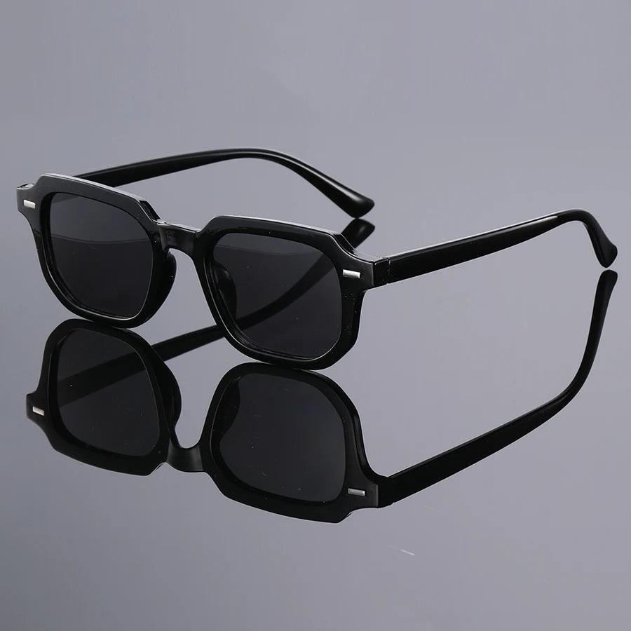 1Pc Men's Fashion Glasses New Trendy Square Frame Retro Rivet Y2K Music Festival Cool Street Style Decoration Suitable for Daily