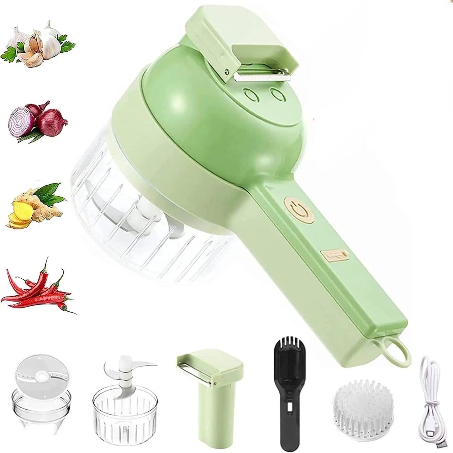 Vegetable Cutter 4 in 1 Handheld Electric Wireless Chopper & Slicer