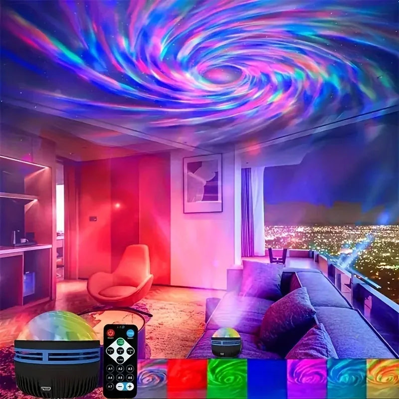 LED NightLights Galaxy Projector Remote Control 5V USB Rechargeable Starry Sky Lamp DMX Sound Active 7 Modes for Kids Room Decor - Urbizia