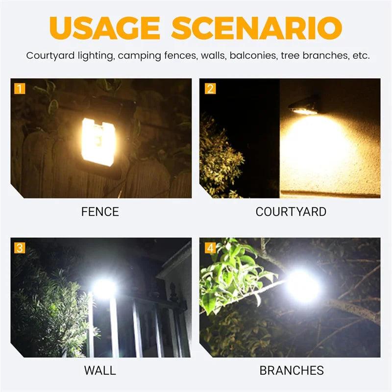 Clip on Solar Lights Outdoor Waterproof LEDs Motion Sensor Lights 3 Modes 3 Mounting Ways Solar Security Lighting for Fence