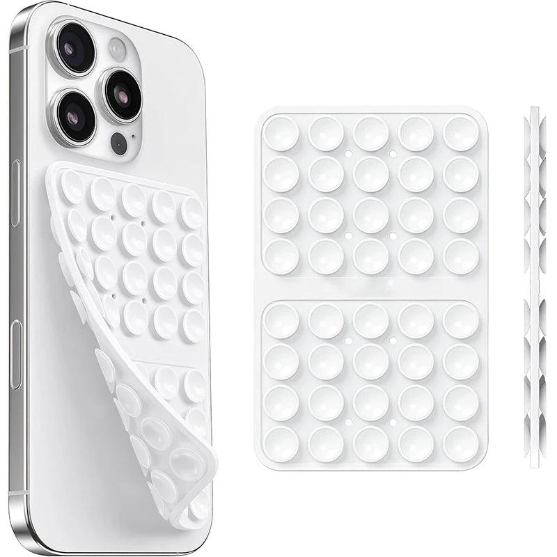 Silicone Double-Sided Suction Cup Phone Case Mount, Phone Grip with Suction Power, Hands-Free Phone Holder for Selfies and Video