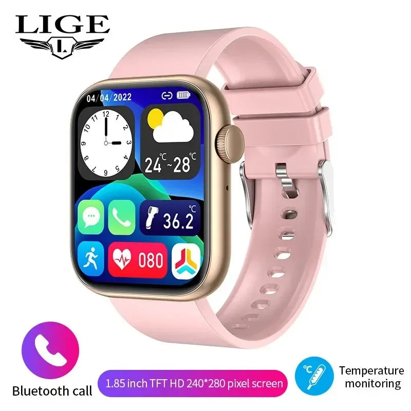 LIGE Smart Watch For Women Full Touch Screen Bluetooth Call Waterproof Watches Sport Fitness Tracker Smartwatch Lady Reloj Mujer - Urbizia