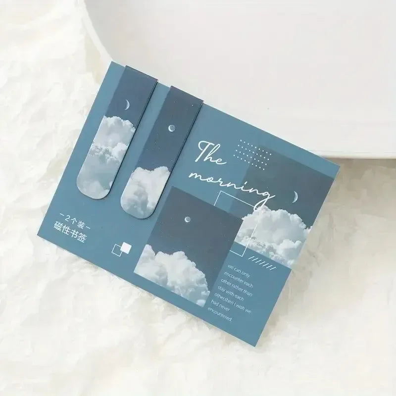 2pcs Forest Landscape Magnetic Bookmark For Pages Books Readers - Urbizia