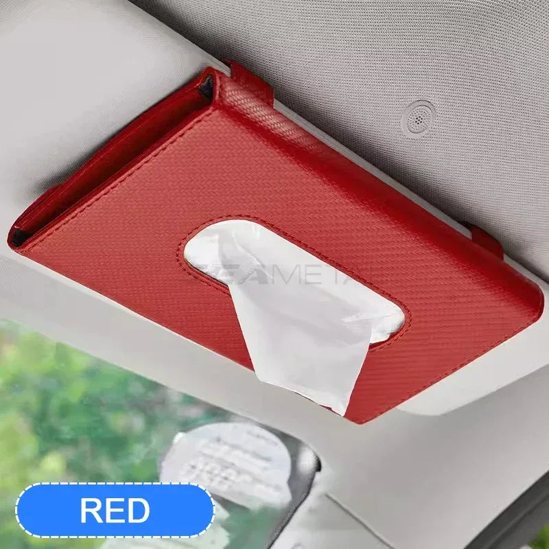SEAMETAL Car Sunshade Plate Tissue Box Universal Auto Interior Paper Towel Storage Bag Carbon Fiber Sun Visor Tissue Boxes - Urbizia
