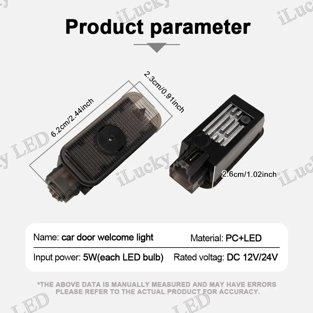 2PCS Car LED high-definition welcome light for Audi A1 A3 A4 A5 A6 A7 A8 Q3 Q5 Q7 Q8 projection ambient light Car Accessories