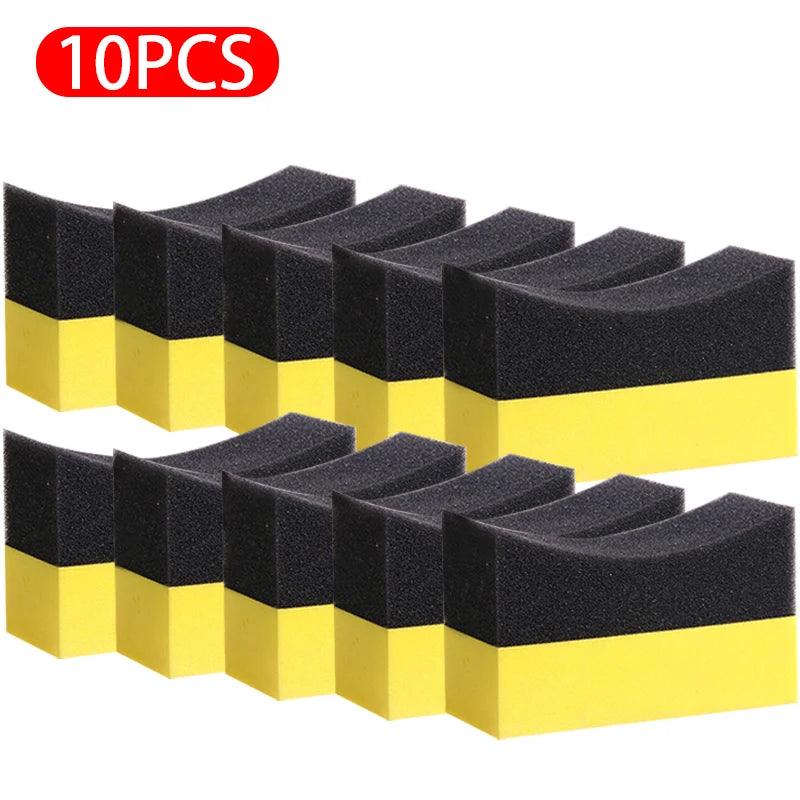 U-Shape Car Tyre and Wheel Cleaning Sponge Set – 5 or 10 Pcs