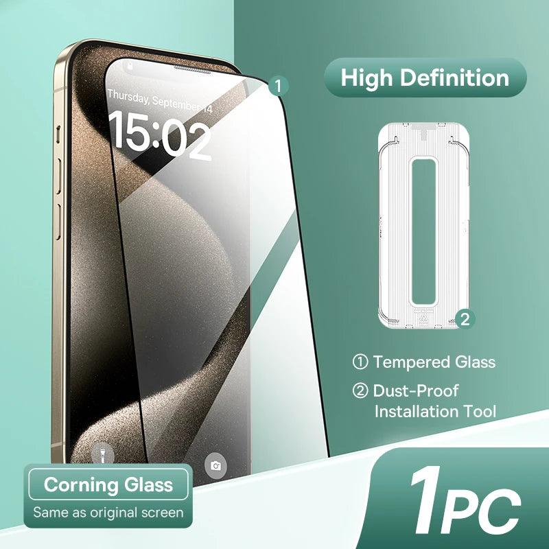 Baseus 0.4mm Corning Tempered Glass for iPhone 17 16 15 14 13 Pro Max Plus Screen Protector Anti-Peeping Auto Installation Film