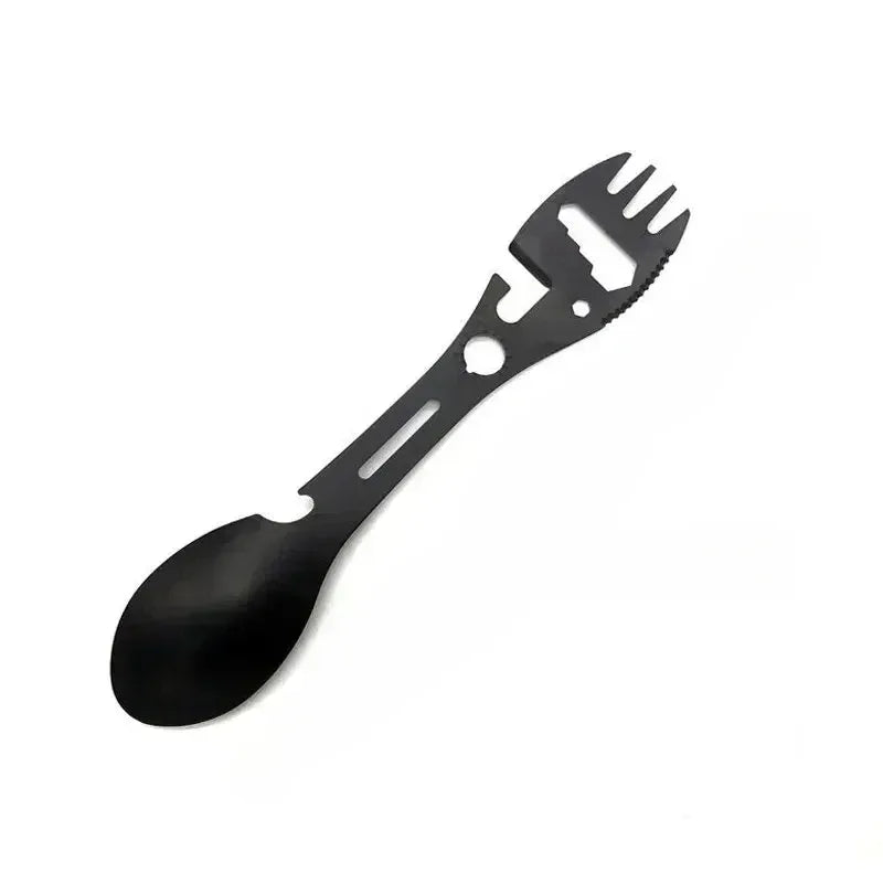 Stainless Steel 5‑in‑1 Camping Utensils Travel Cutlery Set - Urbizia