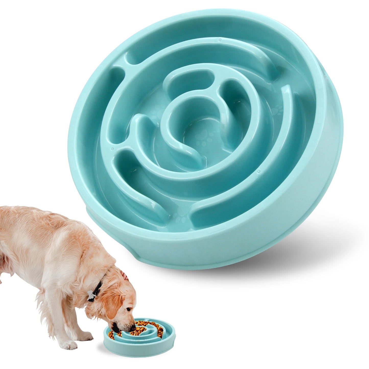 Pet Dog Slow Feeder Bowl Fun Non Slip And Anti-Gulping