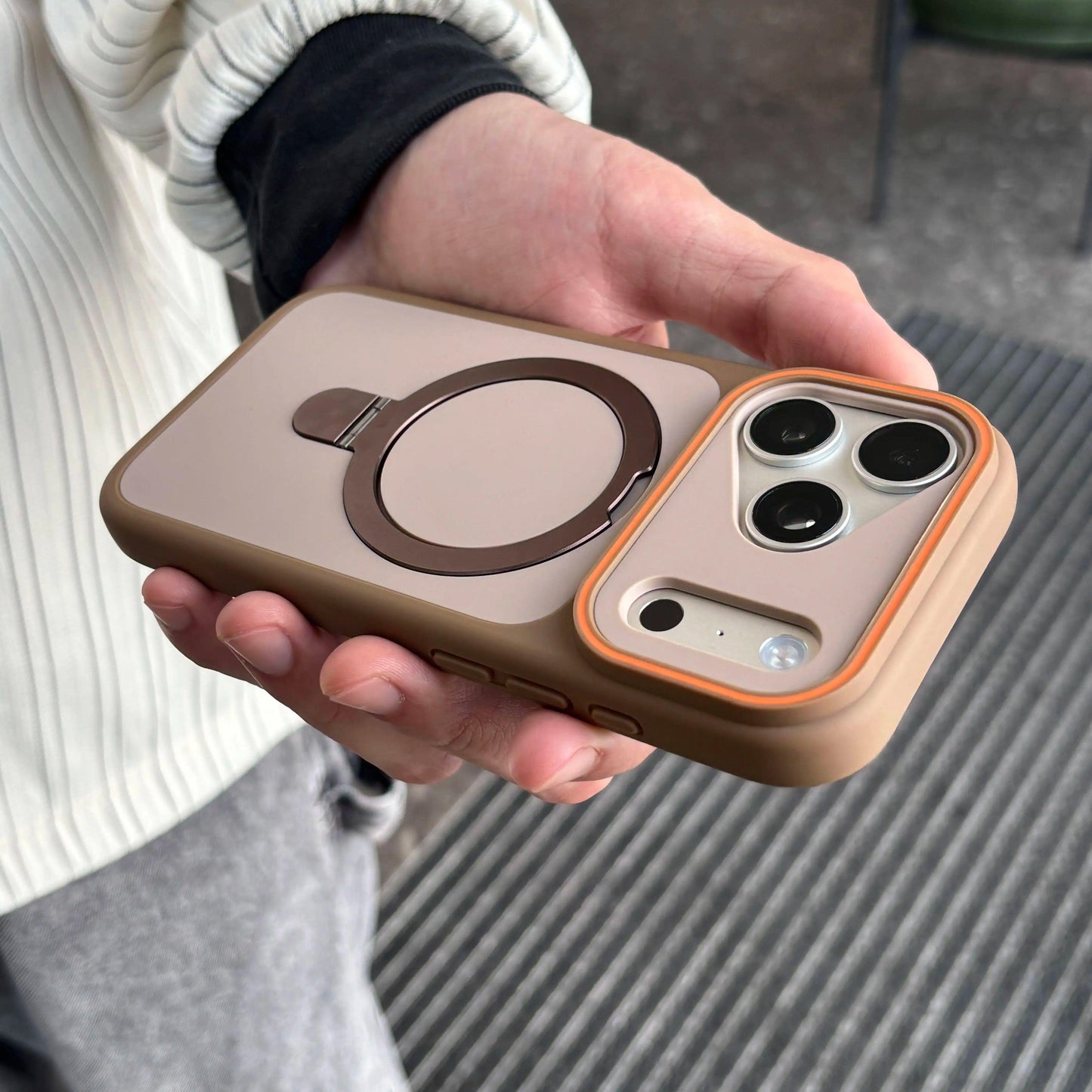 Shockproof Bumper Matte Kickstand Holder Case for iPhone 17 Air 16 14 15 Plus 13 12 11 Pro Max For Magsafe Magnetic Armor Cover