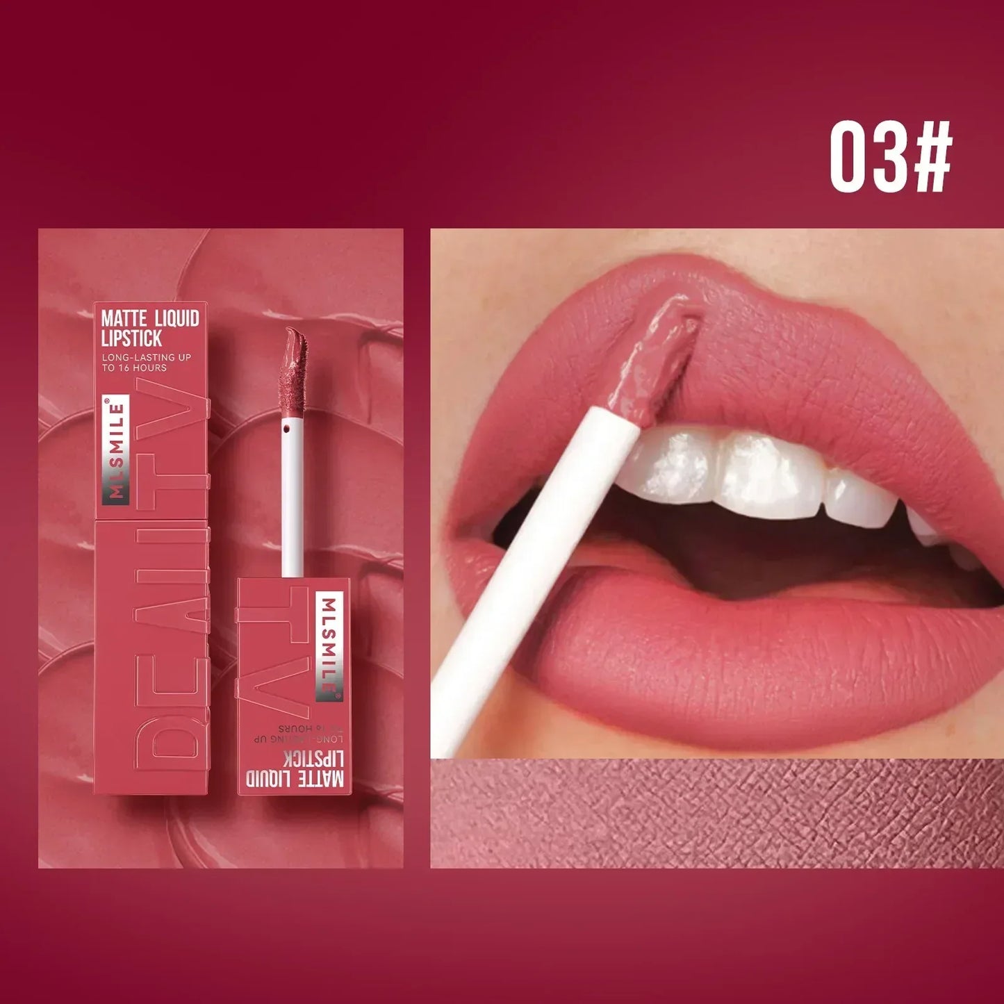 MLSMILE 6-Color Velvet Matte Lip Gloss – Long-Lasting & Waterproof - Urbizia