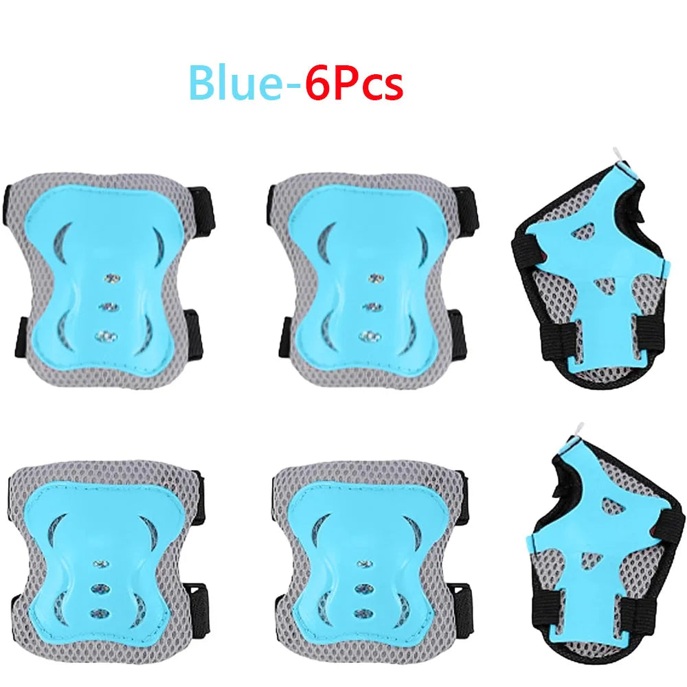 6 in 1 Knee Pads Elbow Pads with Wrist Guards for Ages 3-10, Protective Gear for Skating, Cycling, Biking,Roller Skates,Scooters