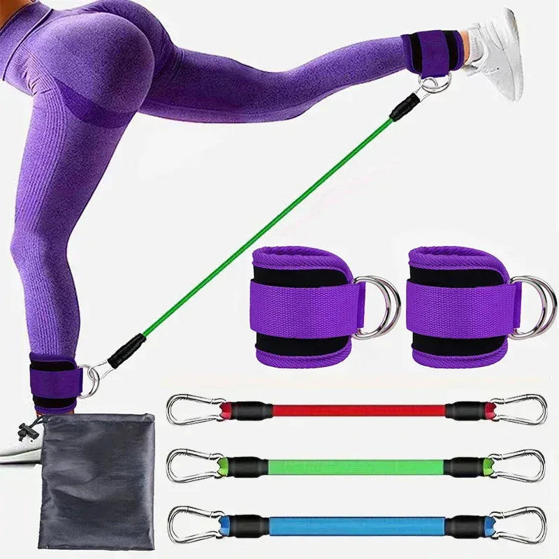 Ankle Straps Resistance Bands Yoga Home Gym Elastic Gum Strength Training Workout Expander Pilates Crossfit Women Weight Sports - Urbizia