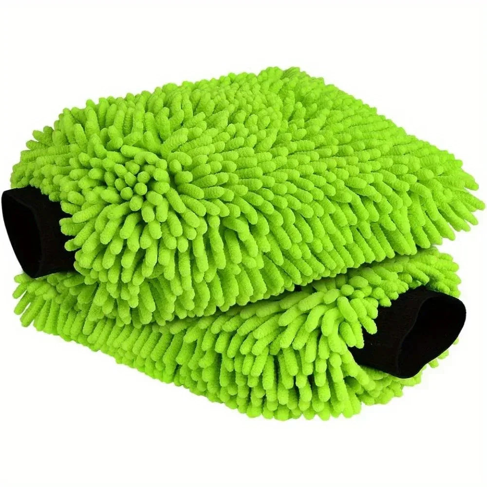 Electric Bicycle Car cleaning microfiber, 1/2-piece set scratch free and lint free, high-quality lint microfiber car wash gloves - Urbizia
