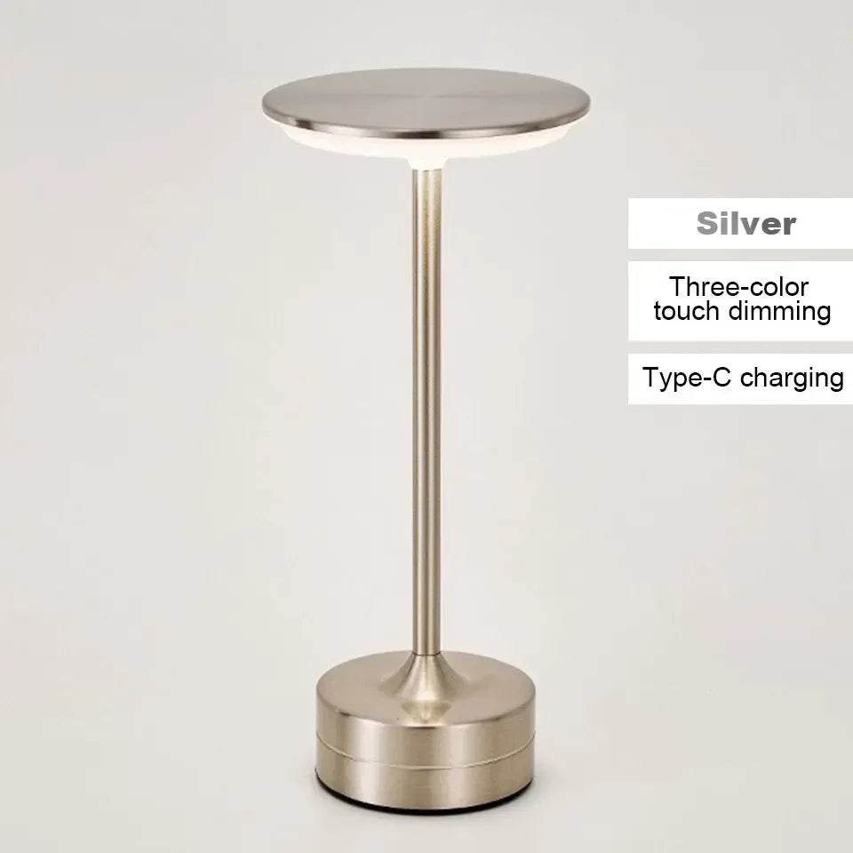 LED Table Lamp Touch Sensor Night Light USB Rechargeable Portable Bedroom Night Light Wireless Reading Lamp Restaurant Hotel Bar - Urbizia
