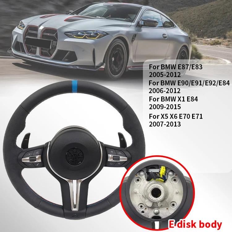 Blue Stripe Steering Wheel For BMW F30 F33 F34 F36 F10 F07 F12 F15 F16 F25 F26 F20 F22 F23 For Alcantara Wheel Modify Upgrade