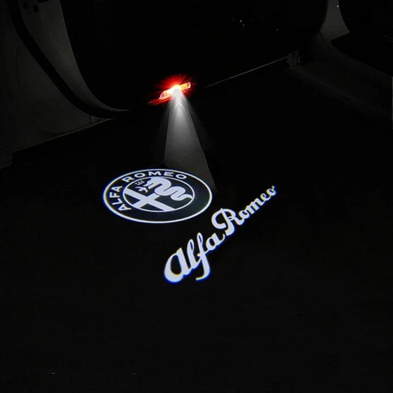 2Pcs Fashion LED Car Door Welcome Light Logo Projector for Alfa Romeo Spider Giulia Giulietta 147 156 159 Mito Stelvio GT Spider