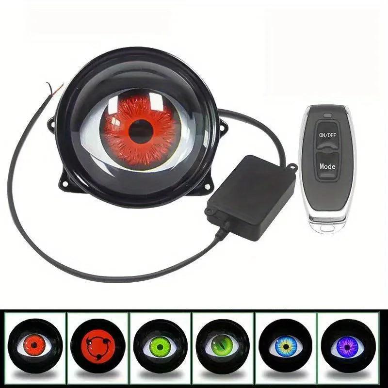 1Pcs/2Pcs dynamic big eye lights, dynamic big eyeball fog lights 6 modes, LED color adjustable, suitable for any car model