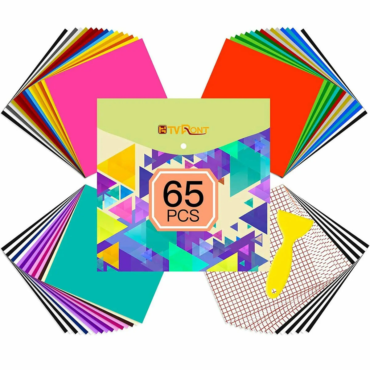 HTVRONT Permanent Adhesive Vinyl Bundle 12' X 12' Adhensive Vinyl Sheets and Transfer Tape Sets for Party Decoration, Stiker