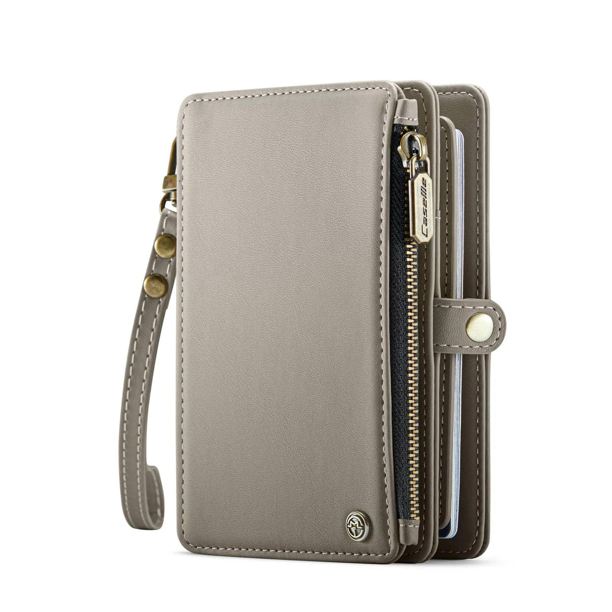 Passport Holder for Travel, Passport Case Wallet With Strap Wristlet and Zipper Wallet for Men Women Gold