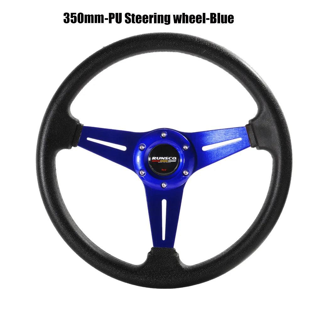 350mm/14Inch Sport Steering Wheel Aluminium+PU Drift Simulation Racing Game Steering Wheel Universal